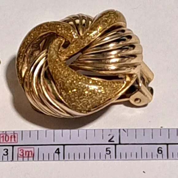 Orena Paris gold tone and glitter clip on earrings - Picture 8 of 8